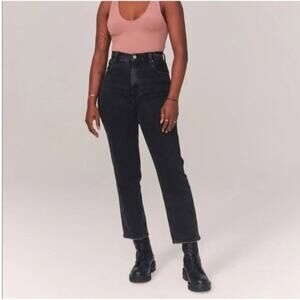 Abercrombie & Fitch Ankle Straight Ultra High Rise Jeans Black 12